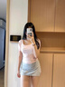 妙奕嘉短袖女t恤正肩夏季女裝2025新款潮流上衣純欲風(fēng)甜美白色半袖棉質(zhì) 短款正肩U領(lǐng)短袖【粉色】 M 【建議80-100斤】 曬單實(shí)拍圖