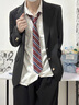 聲猴西服套裝男DK制服西服外套男學(xué)院風(fēng)休閑西服初中高中大學(xué)生成人禮 西服+白襯衫+西褲+領(lǐng)帶【四件套】 XL （115-130斤） 曬單實(shí)拍圖
