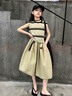 巴萊恩娜女童夏裝闊腿褲套裝2025新款時(shí)髦洋氣大童夏季工裝裙褲休閑兩件套 卡其色 130cm 曬單實(shí)拍圖