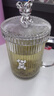喜得潤（XIDERUN）玻璃吸管杯帶蓋牛奶杯吸管杯高顏值少女可愛(ài)立體卡通熊奶茶喝水杯 小熊玻璃吸管杯 曬單實(shí)拍圖