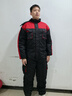 梵可梵防寒連體工作服棉服男裝套裝加厚棉衣冷庫冷鏈倉庫棉襖保暖工裝 黑色拼紅色-連體棉服 2XL /180 曬單實(shí)拍圖