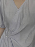 三彩若潮大碼女裝2025夏新款上衣半身裙兩件套裝肌理感V領(lǐng)胖MM 晴空藍 XL 170/96B 曬單實拍圖
