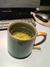 久堂哥窯泡茶杯茶水分離辦公室水杯帶手柄陶瓷男女個(gè)人專用杯綠茶杯 墨綠-哥窯泡茶杯+禮盒 曬單實(shí)拍圖