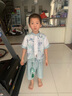羅蒙漢服男童夏季款兒童新中式國風(fēng)套裝古風(fēng)唐裝畢業(yè)演出服 淺綠色120 曬單實拍圖