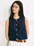 歐時(shí)力OCHIRLY 短款西裝馬甲女上衣透氣工裝設(shè)計(jì)感2025夏季新品 深藍(lán) M 曬單實(shí)拍圖