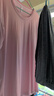 棉基因女士睡衣女夏季帶胸墊圓領套頭短袖七分褲柔軟舒適可外穿家居服女 曬單實拍圖