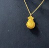 中國黃金（CHINA GOLD）黃金項(xiàng)鏈女士足金福袋吊墜轉(zhuǎn)運(yùn)珠生日七夕情人節(jié)禮物送女友老婆 足金福袋吊墜約1.0g*配銀鏈【玫瑰禮盒】 曬單實(shí)拍圖