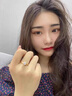中國黃金鉆石戒指女款鑲托帕石足金指環(huán)表白情人節生日禮物馬年本命年禮物 送女友*愛(ài)河璀璨戒指 約1.6g【托帕石】 曬單實(shí)拍圖
