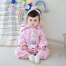 班喜迪嬰兒衣服秋裝嬰幼兒連體衣女寶寶連帽哈衣洋氣外套春秋超萌外出服 粉色 80cm 曬單實(shí)拍圖
