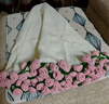 無印良品手工玫瑰花束毛毯子成品沙發(fā)午睡針織蓋毯七夕情人節(jié)送女友禮物 桑薇-粉色【花束蓋毯 出片神器】 直徑約150cm【拍照出片神器】 曬單實拍圖