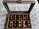 防塵文玩核桃收納盒獅子頭手串盒核桃儲存盒裝文玩核桃的盒子 10格木皮紋文玩核桃收納盒款 曬單實(shí)拍圖