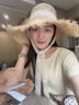 CHALL KITTY防曬帽子女2025新款夏季海邊沙灘大檐遮陽(yáng)編織拉菲漁夫草帽 卡其Khaki 曬單實(shí)拍圖