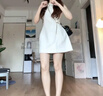 GARNUO白色無(wú)袖背心連衣裙子女夏季法式高級(jí)感小個(gè)子收腰顯瘦小白裙短裙 白色 M 【101-110斤】 曬單實(shí)拍圖