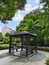幽之藤家具（YOUZHITENG）鋁合金四角亭子別墅新中式戶外水榭小院花園公園庭院室外涼亭定制 3.4米四角亭斜形靠背座椅咖啡色 曬單實(shí)拍圖
