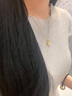 中國黃金郁金香黃金項鏈女足金鑲玉吊墜七夕情人節(jié)禮物送女友老婆紀念日 足金如花似郁吊墜+ 925銀鏈 曬單實拍圖