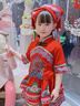 凌卡戚三月三兒童演出服裝少數(shù)民族男女童壯族苗族瑤族六一表演舞蹈服飾 C802百褶裙紅色+桃心頭飾含 110 曬單實拍圖