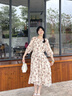 玖姿·安娜蔻100%桑蠶絲氣質(zhì)印花真絲收腰連衣裙女2025夏季新款 花杏色 S 曬單實(shí)拍圖