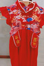 優(yōu)奇嬰兒衣服連衣裙夏季女寶寶周歲禮服百歲百天衣服宴禮紅色喜慶裙子 曬單實(shí)拍圖
