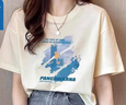 真維斯短袖t恤女2025年新款女士設計感小眾夏季白色純棉半袖體恤 大樓油畫D 米杏 【升級版】 M 曬單實拍圖