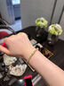 中國黃金（CHINA GOLD）和田玉小蠻腰手串足金手鏈女款手飾老婆生日禮物中秋節禮物送女友 【福運相伴】小蠻腰和田玉手串 約0.45g代寫(xiě)賀卡 曬單實(shí)拍圖