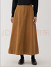 無(wú)印良品（MUJI）女式木棉混燈芯絨寬擺輕便長(zhǎng)裙長(zhǎng)半身裙美拉德女裙子秋冬季 駝色 L (165/70A) 曬單實(shí)拍圖