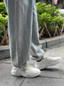 特步 XTEP男鞋運(yùn)動鞋子男2025夏季新款透氣網(wǎng)面跑步鞋白色休閑鞋增高老爹鞋 帆白/淺麻灰【防水皮面】0032 42 曬單實(shí)拍圖