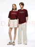 歌莉婭男女同款天絲T恤2025新款休閑寬松短袖上衣打底衫1E6J0B250 91R酒紅 XS 曬單實(shí)拍圖