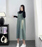 婧麒（JOYNCLEON）孕婦裝牛仔背帶裙子女春秋款2025新款套裝兩件套長(zhǎng)袖大碼連衣裙子 淺藍(lán)色兩件套 L 曬單實(shí)拍圖