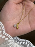 中國黃金（CHINA GOLD）開(kāi)心果黃金項鏈足金金鑲玉吊墜女和田玉項鏈情人節生日禮物送女友 足金吊墜_約0.3g【贈銀鏈】玫瑰禮盒 曬單實(shí)拍圖