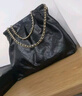 CHARLES&KEITH鏈條單肩腋下托特包流浪包包女包女友生日七夕禮物CK2-20671559 Noir黑色 M 曬單實(shí)拍圖