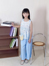 乖妮貓女童夏套裝2025新款洋氣童裝小女孩獨特漂亮夏裝衣服兒童兩件套薄 藍色套裝【送包包】 160 碼 曬單實拍圖
