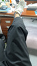 杰克·瓊斯（JACK&JONES）男裝休閑褲男泡泡紗春夏薄款褲子高級感商務休閑男褲品牌九分褲 黑色E40 34 180 曬單實拍圖