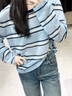 熱風(fēng)（Hotwind）打底衫2025年夏季新款女士條紋針織衫多巴胺韓版微透內(nèi)搭上衣 39蘭條紋 M 曬單實(shí)拍圖