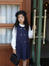 可英 GOWINBABY女童學(xué)院風(fēng)套裝連衣裙2025春秋女寶新款衣服女孩早春甜美洋氣春裝 藍色 140 cm 曬單實(shí)拍圖