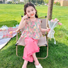 女童夏季套裝2025新氣洋氣兒童衣服1-3短袖小女孩夏裝兩件套3-6歲 圖片色 薄款 90 cm 曬單實(shí)拍圖