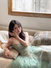 蕓蕁裙子女夏季2025新款絕美清純海邊度假仙女裙氛圍感氣質(zhì)網(wǎng)紗吊帶連 長(zhǎng)吊帶+綠色長(zhǎng)裙 S 80-100 曬單實(shí)拍圖