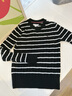 TOMMY HILFIGER【絞花肌理】25新款秋冬女條紋毛衣純色圓領(lǐng)針織開(kāi)衫 【條紋絞花】黑白條紋BDS XS （推薦：100斤以下） 曬單實(shí)拍圖