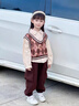 WVD國際品牌女童秋裝2025新款洋氣工裝兒童套裝早春秋季寶寶服 咖色 90 cm 曬單實(shí)拍圖