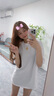 NOME短袖女2025新款中長款寬松遮屁股t恤百搭打底上衣 白色 L  曬單實拍圖