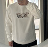 卡賓（CABBEEN）【重工刺繡】國風(fēng)梅花衛(wèi)衣男2024秋季新款黑白色潮牌圓領(lǐng)長袖 米白色12 XL /180/52 曬單實拍圖