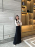 羅蒙（ROMON）休閑褲女2025新款爆款女士褲子垂墜感長褲寬松顯瘦雪紡黑色裙褲夏 黑色 M 曬單實拍圖