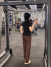 lululemonLLmon大口袋磨毛休閑百搭窄版闊腿褲外穿顯瘦運(yùn)動(dòng)瑜伽長(zhǎng)褲 板栗色 板栗色 M （4）100-115 曬單實(shí)拍圖