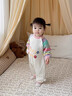 班喜迪嬰兒衣服秋裝嬰幼兒連體衣洋氣女寶寶衛(wèi)衣爬服春秋季超萌外出哈衣 米色 80cm 曬單實(shí)拍圖