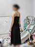 均垚黑色吊帶連衣裙女夏季新款裙子女士法式赫本風(fēng)女裙輕奢高級感純欲 法式御姐風(fēng)黑色V領(lǐng)收腰吊帶裙 M 【建議85-105斤】 曬單實(shí)拍圖