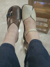天美意涼鞋女包頭拖鞋百搭羅馬沙灘女穆勒鞋新款 棕色 38 曬單實(shí)拍圖