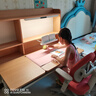 光明園迪燈桌一體兒童學習桌小學生書桌套裝可升降寫字桌課桌椅悅者120pro 悅者120 pro+V7-2F卡其+粉椅套 曬單實拍圖