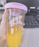 Glasslock玻璃杯進(jìn)口冷水杯高顏值吸管杯咖啡果汁水杯男女便攜冷萃杯450ml 有圖案【贈(zèng)硅膠吸管】紫色 曬單實(shí)拍圖