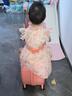 AO WEI LA OW聯(lián)名小黃鴨兒童行李箱可騎可坐男女兒童旅行箱行李箱騎行箱兒童拉 粉色花朵鴨拉鏈折疊款可坐可騎行 24英寸 適合3-12歲寶寶 曬單實(shí)拍圖