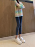 憶思減緊身牛仔小腳褲女高腰2025年春秋季彈力顯瘦九分百搭修身鉛筆褲子 藍(lán)灰 1003 26 建議80-90斤 曬單實拍圖