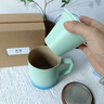 叁旬（sanxun） 知行陶瓷泡茶馬克杯帶蓋過濾水杯女男辦公室茶水分離杯子定制 知行馬克杯【湖蘭釉】 曬單實(shí)拍圖